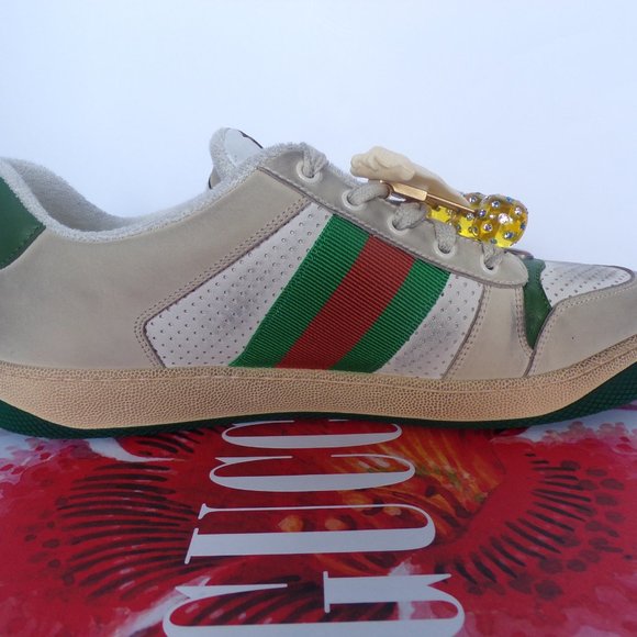 Gucci Screener Sneaker w/ Jeweled Cherries - 10UK